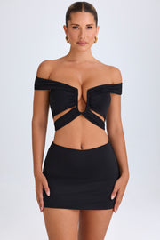 Oh Polly Nazli mini jupe noire jersey taille mi-haute