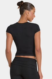 Oh Polly Tops T-Shirt ButterCloud Noir Moulant