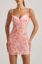 Oh Polly Embellished Robe mini 14346 Velena Pink sequins
