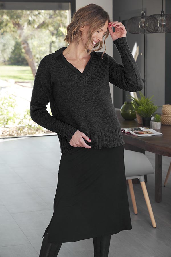 THELMA & ROSE Gabin pull col V bleu M