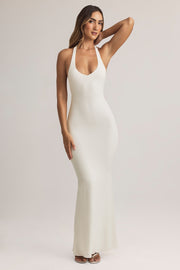 Oh Polly Hallie Maxi Robe Blanche Modal Dos Nu Licou