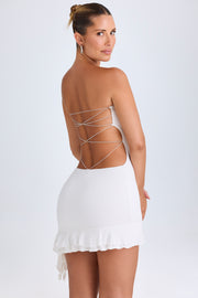 Oh Polly Misa 10174 robe mini blanche bandeau volants
