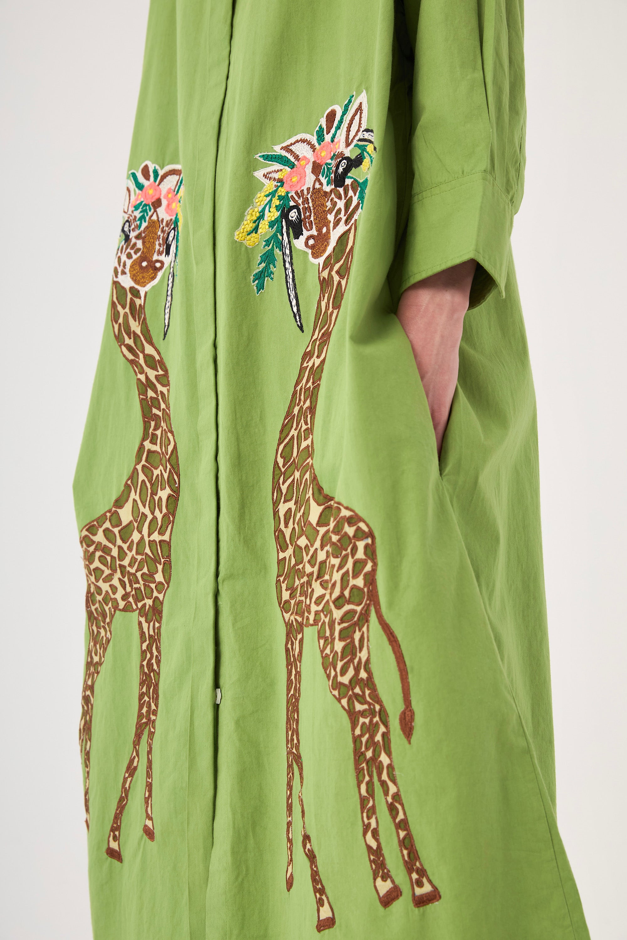 Chicosoleil Savanah robe longue vert péridot coton