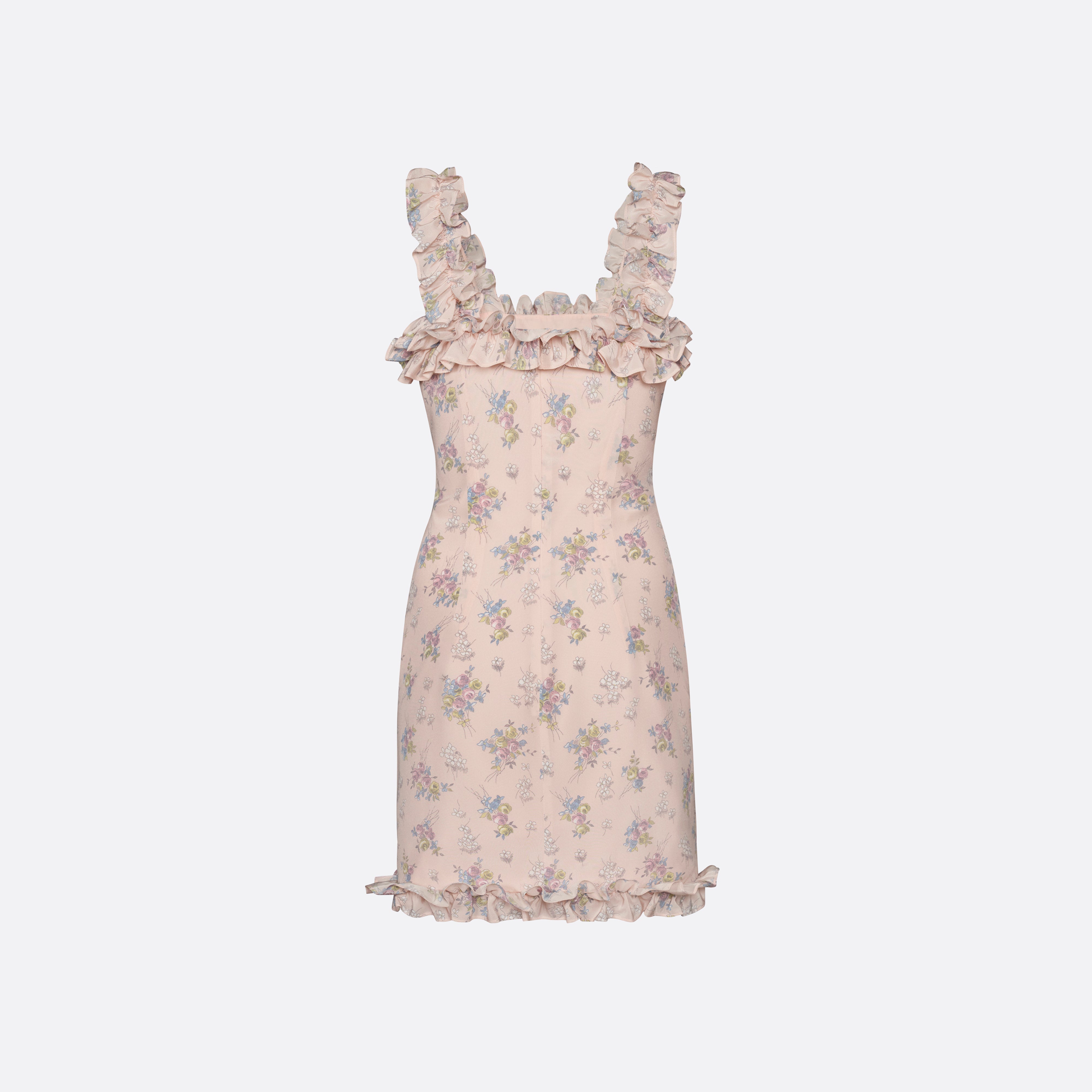 Alessandra Rich Silk Mini robe courte rose clair 40