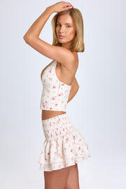 Oh Polly Nellary mini jupe rose imprimé taille basse