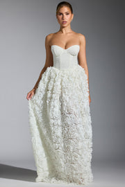 Oh Polly Embellished Robe Camellia Blanche Corset Fleurs