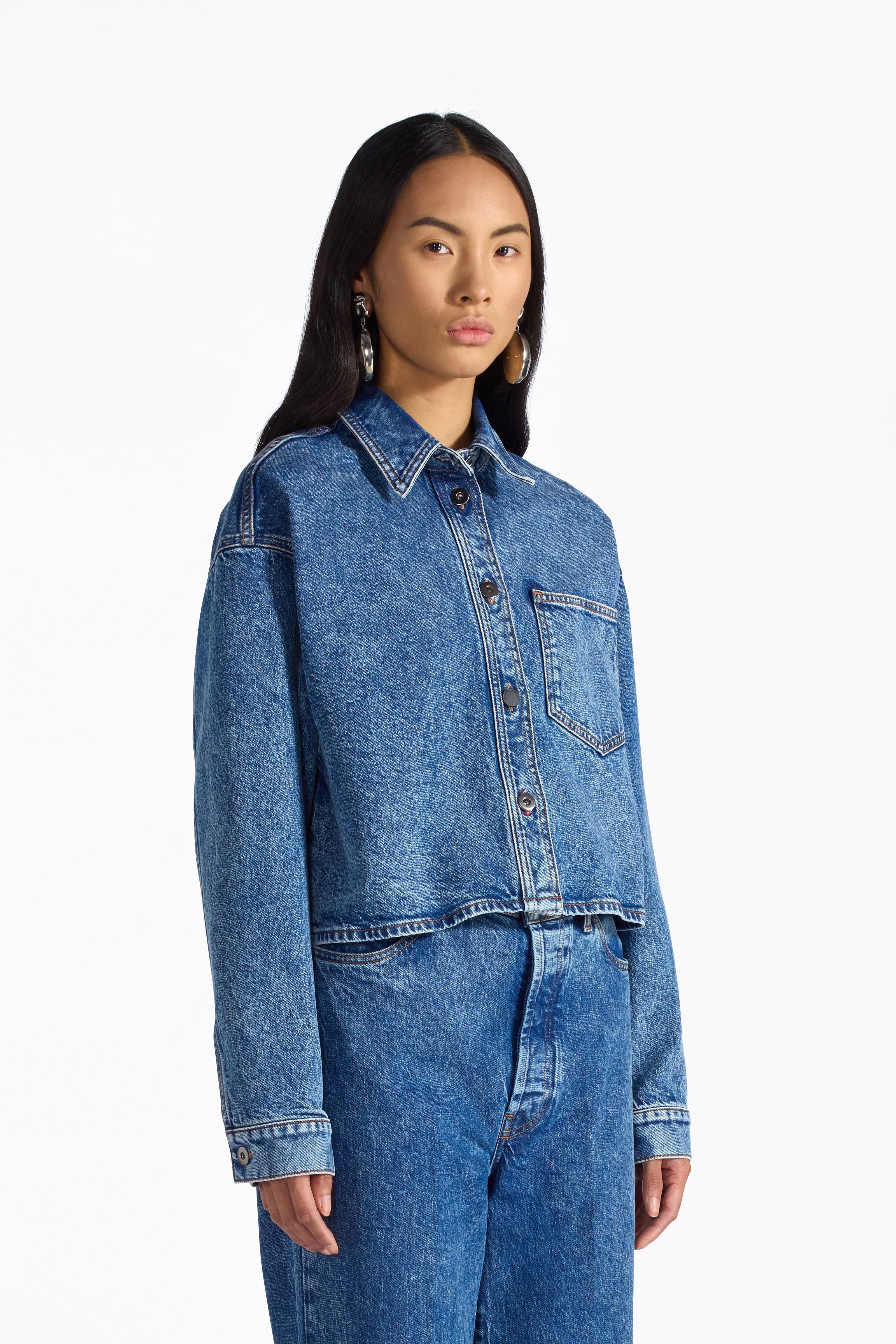 Liviana Conti Cameron veste chemise denim bleu XS-XL