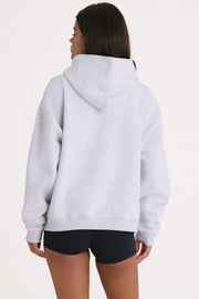 Oh Polly Knitwear BT0493 sweat à capuche gris coupe oversize