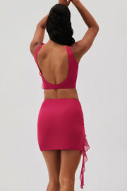 Oh Polly Airlie 7281 mini jupe fuchsia à volant