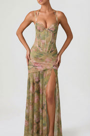 Oh Polly Dresses Haruna 13250 robe corset floral multi maxi