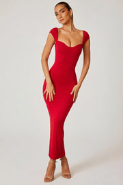 Oh Polly Dolcezza 5849 robe longue rouge modal moulante