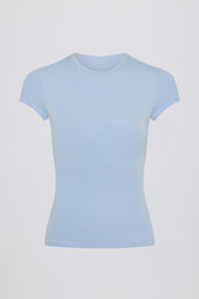 Oh Polly BT2467 t-shirt long ciel ajouré dos