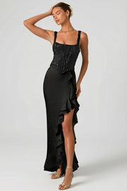 Oh Polly 13141 Robina robe corset noire sequins
