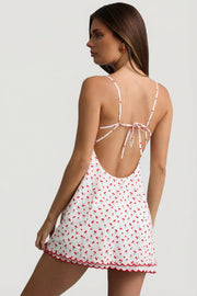 Oh Polly 14380 robe cerise mini dos nu imprimé