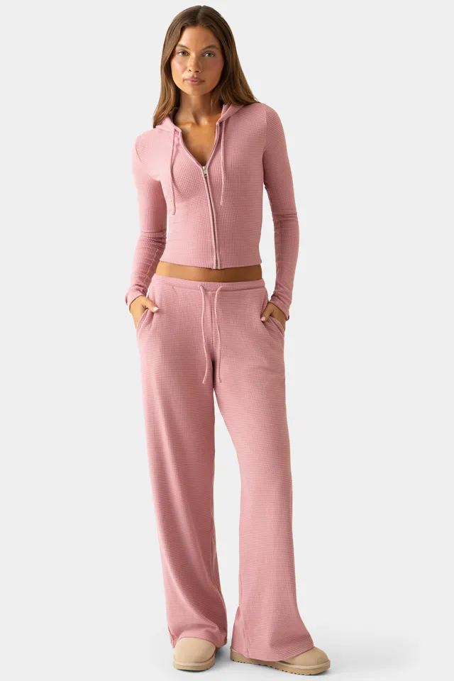 Oh Polly Bo+Tee Jersey Pantalon Berry taille basse poches