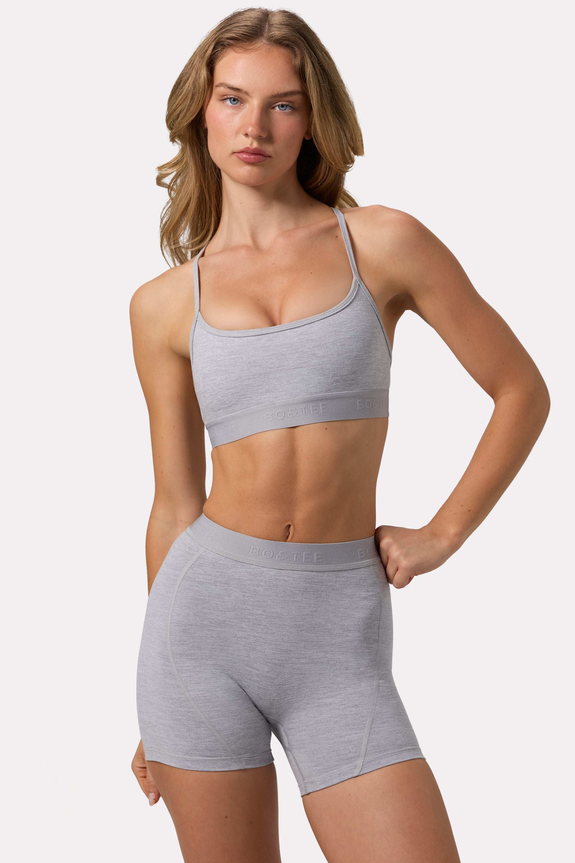 Bo+Tee Soft Active Mini Short Gris Chiné Taille Haute