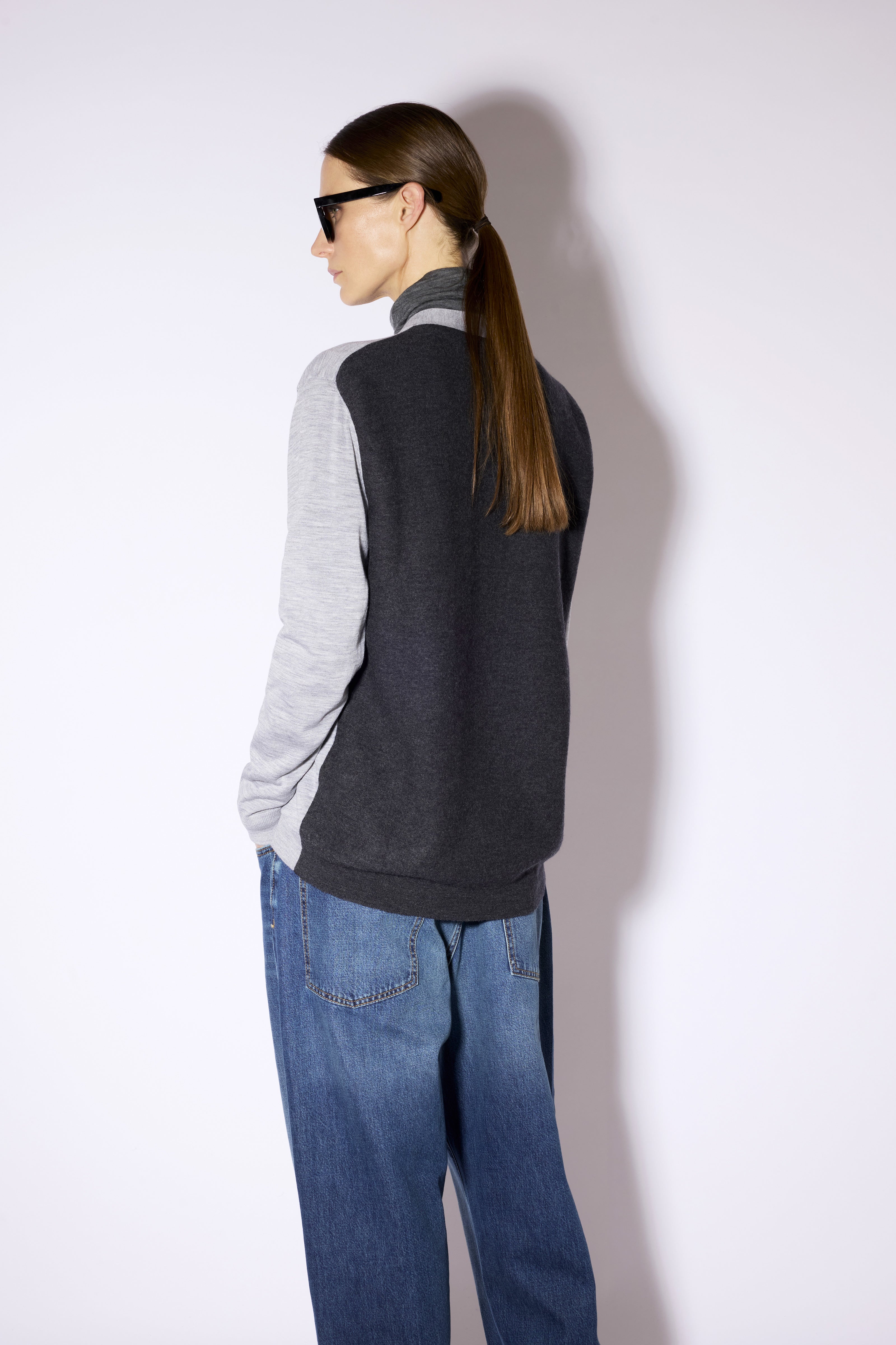 Liviana Conti Lena cardigan laine mérinos gris