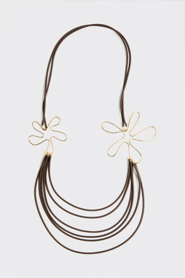 Liviana Conti Lidia collier long doré floral