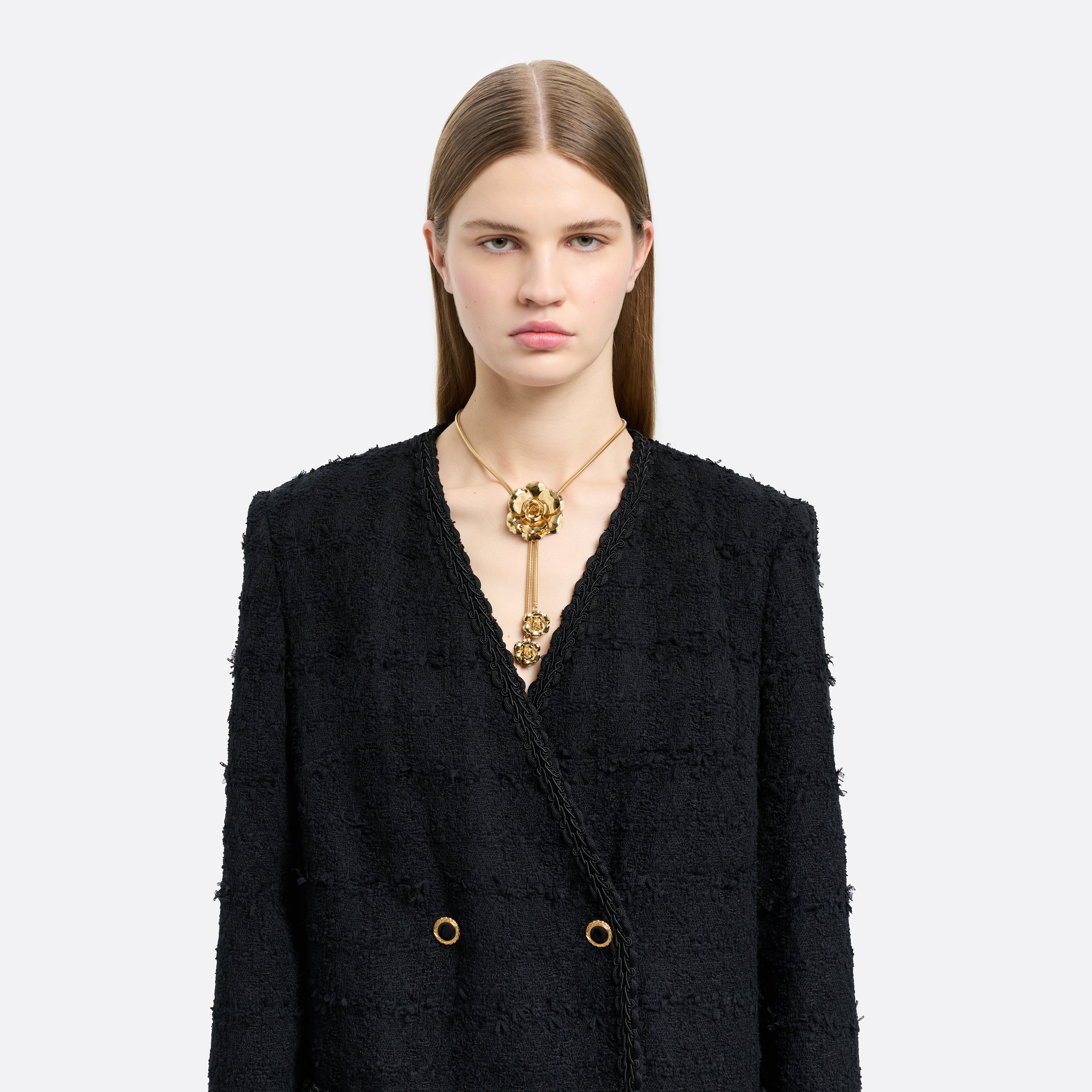 Alessandra Rich Metal Necklace Flower collier doré OS