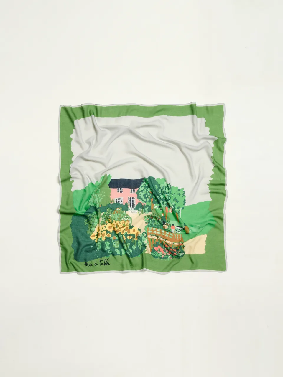 Mii Le Potager carré laine et soie 100x100