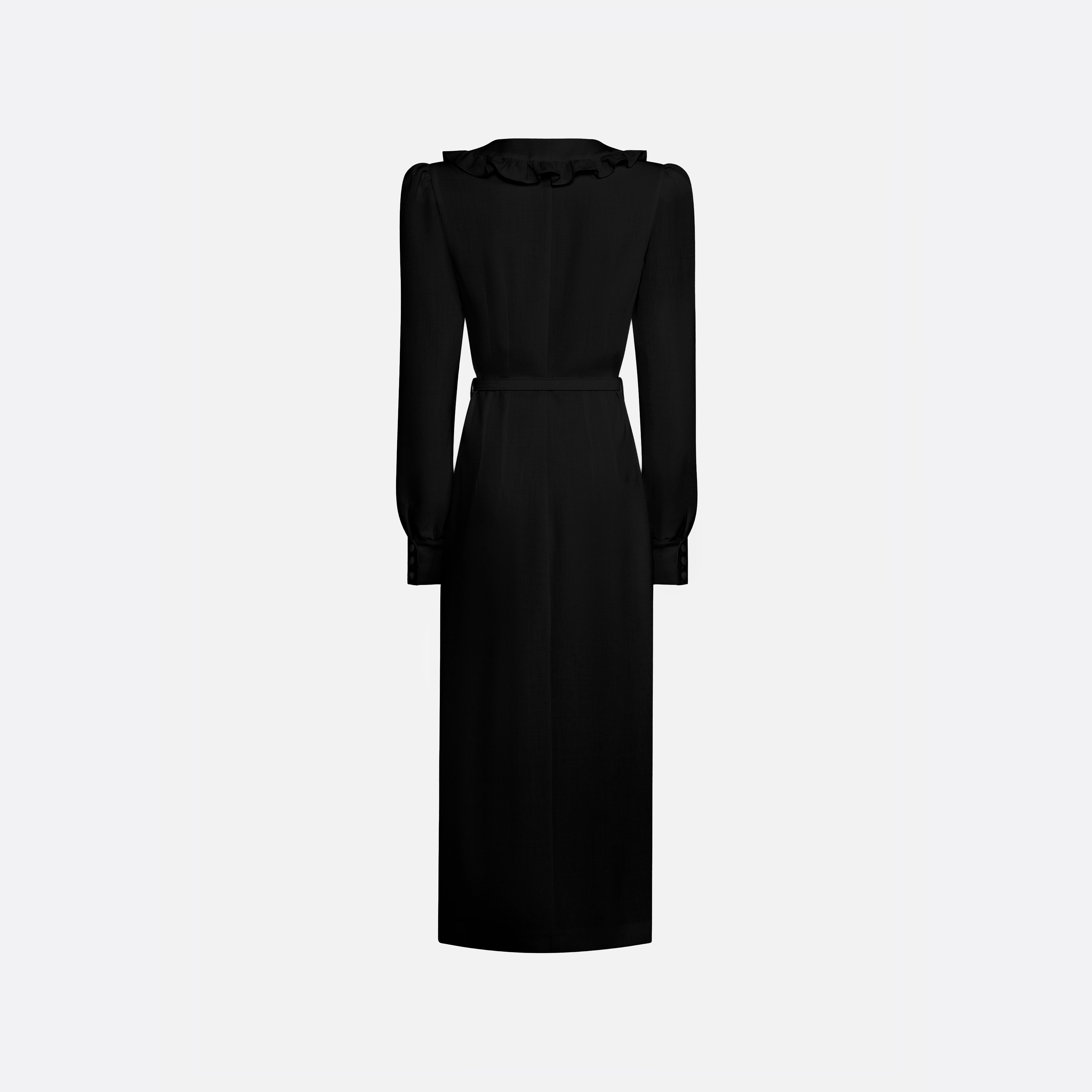 Alessandra Rich robe midi laine col V noire 36