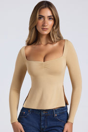 Oh Polly Fiora 8129 Top Col Cœur Sable Modal