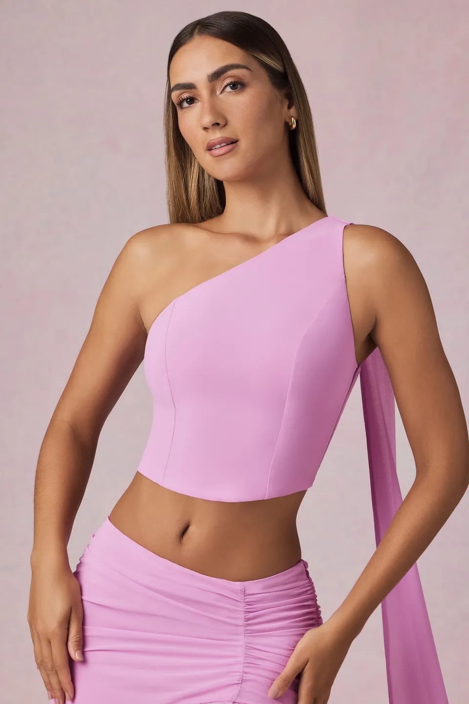 Oh Polly Rae top asymétrique rose orchidée