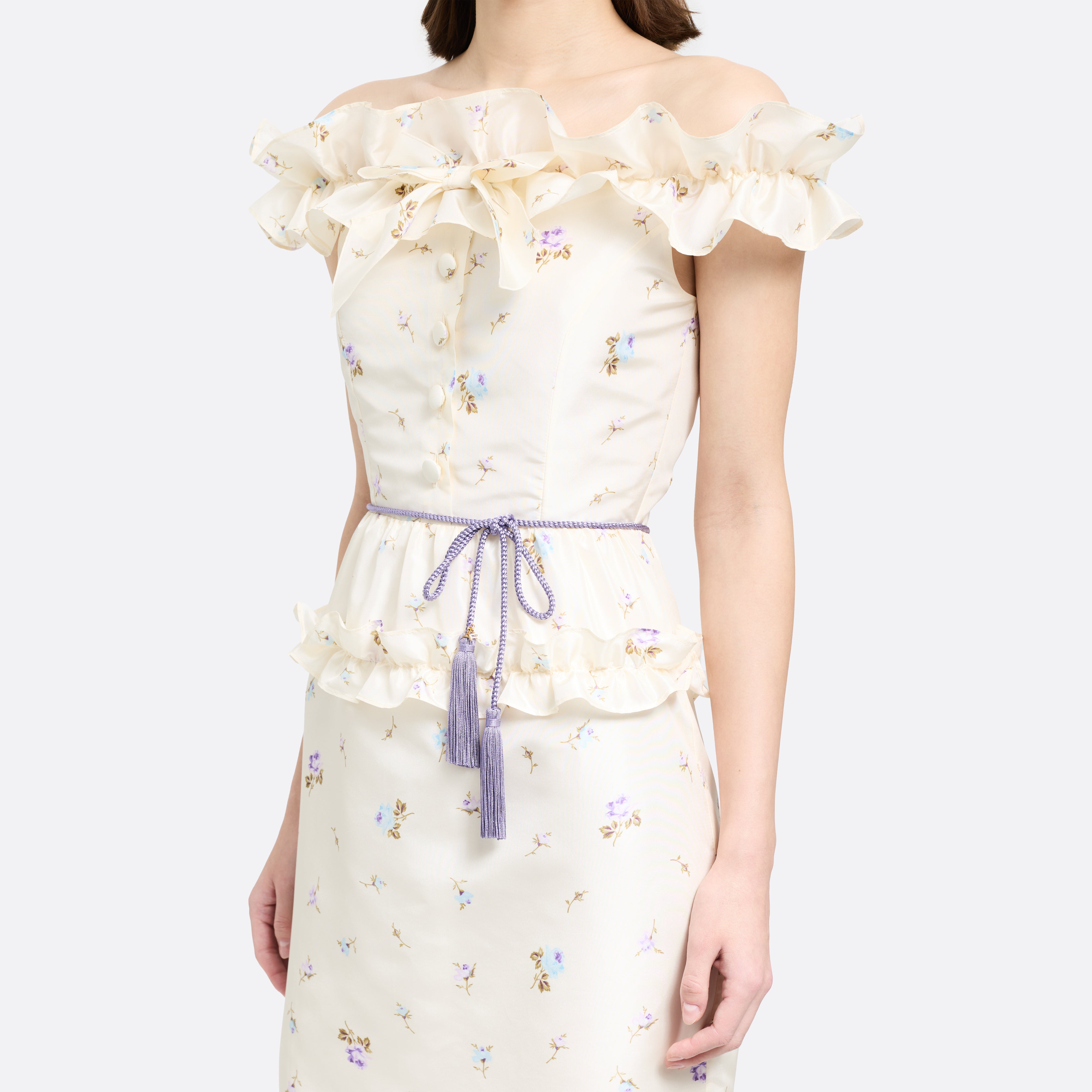 Alessandra Rich Torchon ceinture tressée lilas S