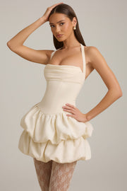 Oh Polly Andri Mini Robe Corset Ivoire Jupe Boule