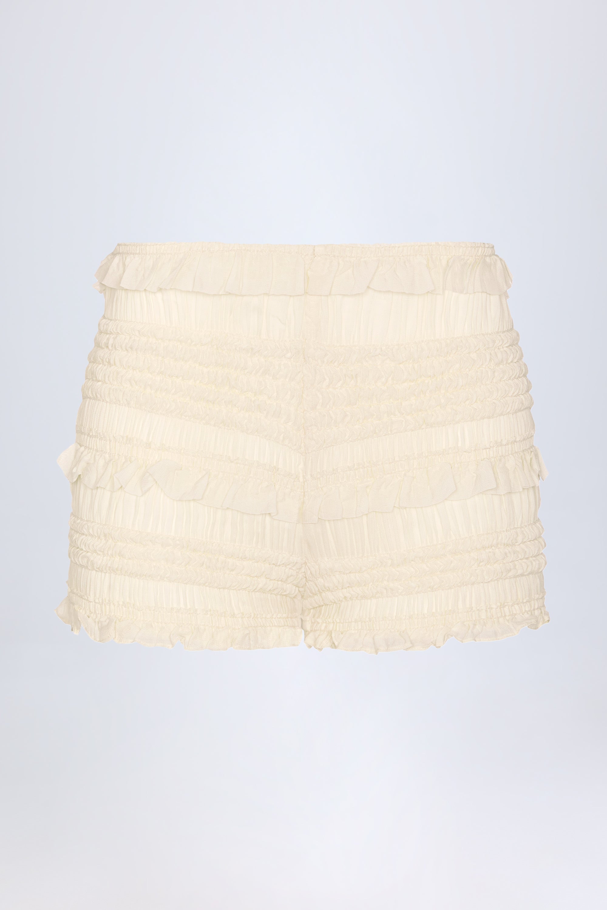 Oh Polly Orla short volants ivoire mini taille mi-haute