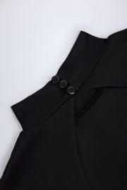 Oh Polly Luanni Backless Mini Dress robe noire jersey dos nu