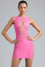 Oh Polly Embellished 8177 top col montant rose bonbon