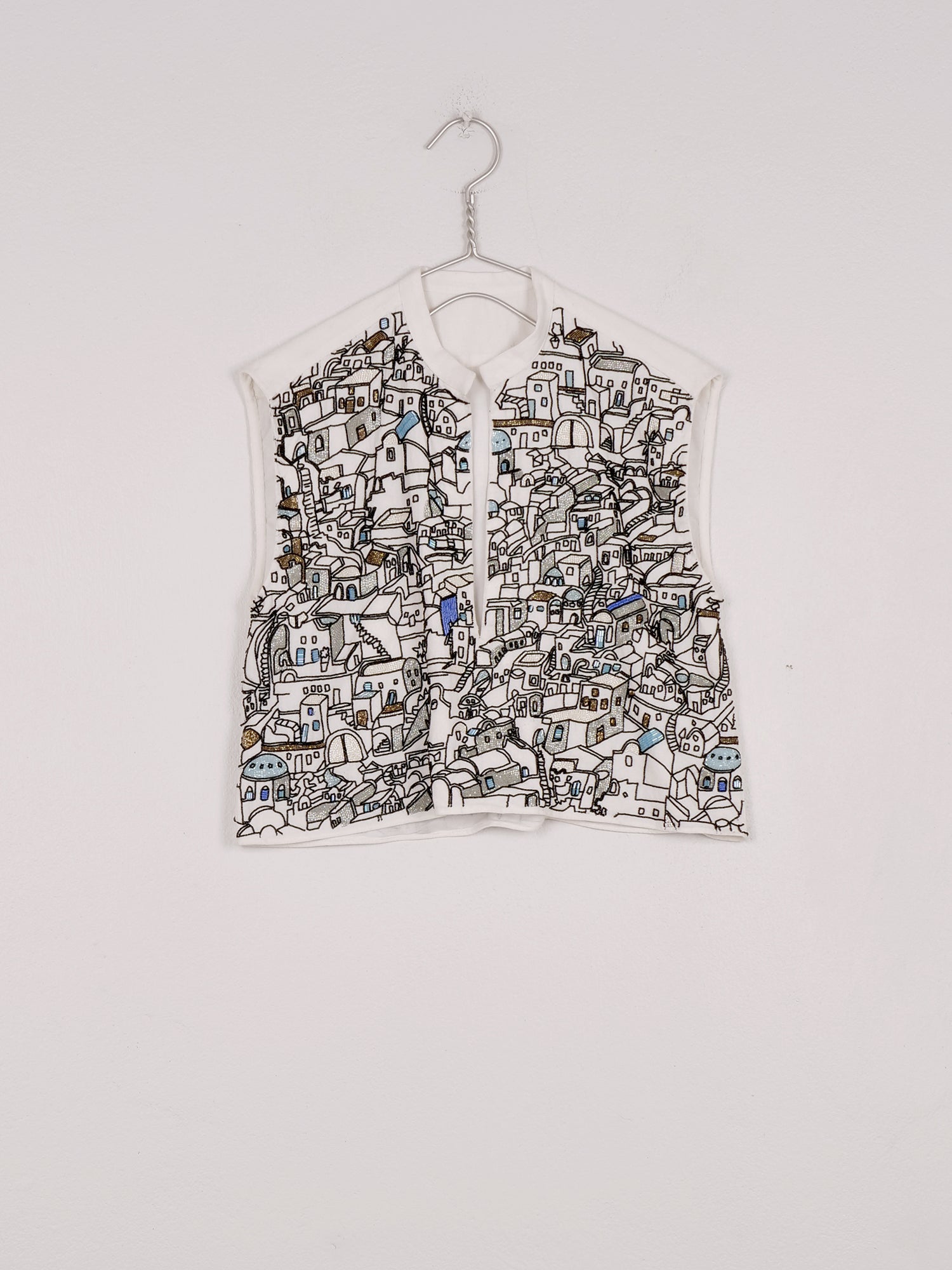 Mii Gaia Les Cyclades top brodé coton off white