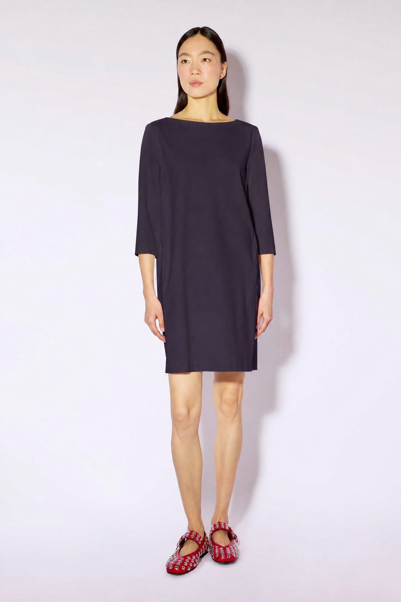 Liviana Conti Katia robe midi noire manches 3/4
