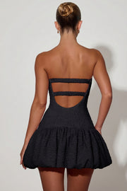 Oh Polly Lavinia robe corset noire jupe boule bustier