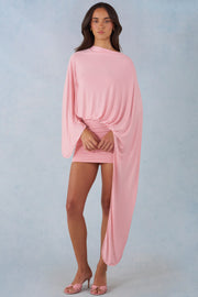 Oh Polly Cape mini robe jersey rose poudré dos nu