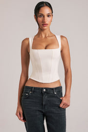 Oh Polly Vivee 15439 top ivoire col carré modal