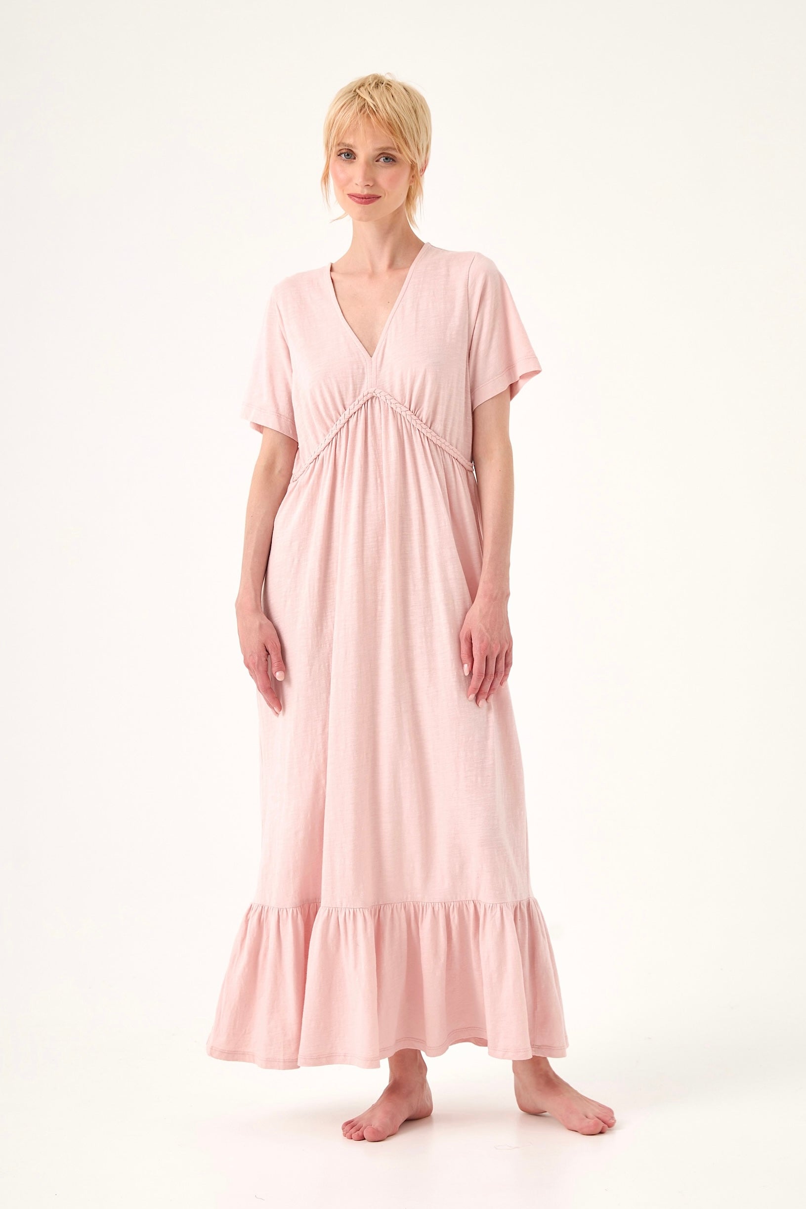 Chicosoleil Leona robe longue coton rose romance