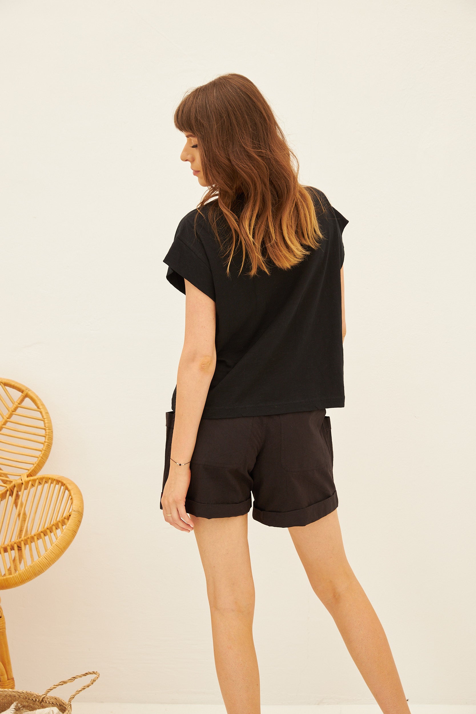 Chicosoleil Randy tee-shirt noir 100% coton XS-XL