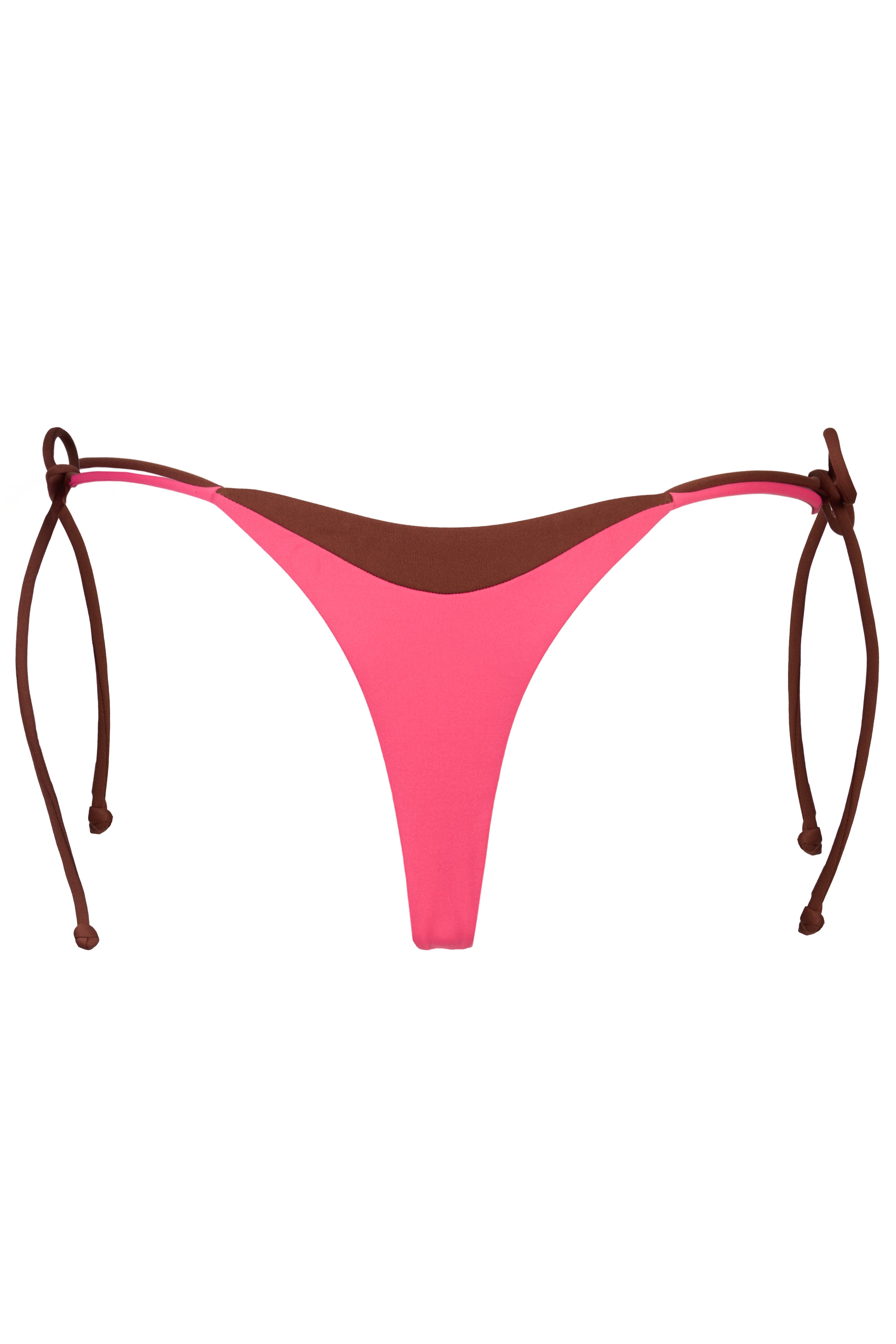 Oh Polly Simra bas bikini string rose Pink Contrast noué doublé