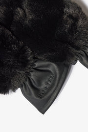 Oh Polly Bo+Tee Faux-Fur Gants noir fausse fourrure