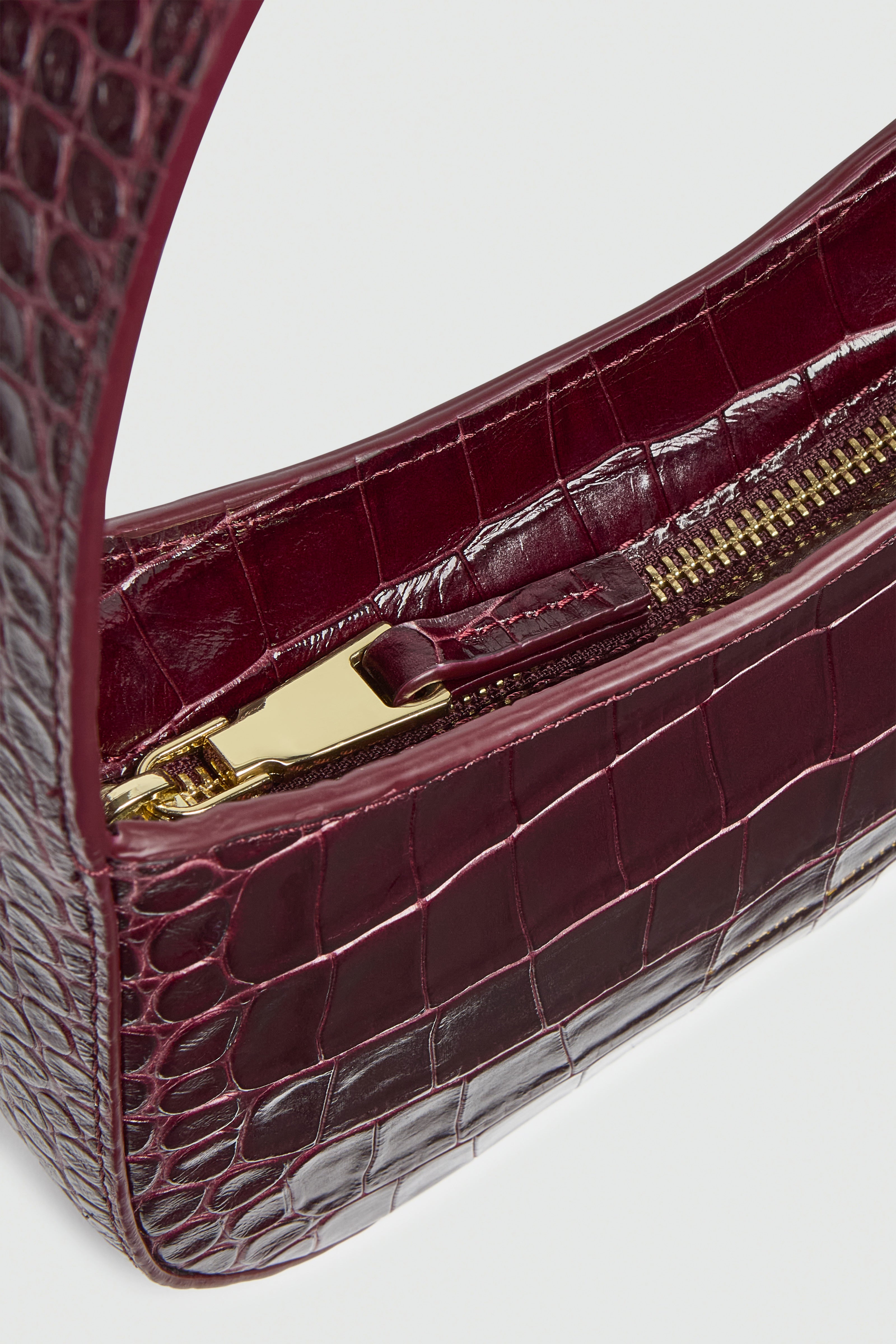 Liviana Conti Angel sac cuir aubergine croco