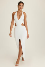 Oh Polly Calantha 10085 robe maxi blanche dos nu fente