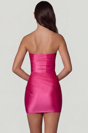 Oh Polly Yesenia mini robe rose satin corset