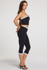 Oh Polly Zorina 16433 legging capri noir modal dentelle