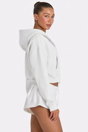 Oh Polly hoodie zip oversize beige coconut polaire