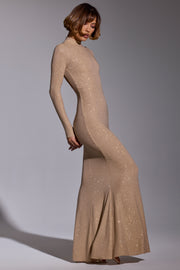 Oh Polly Celestia 8387 robe longue dorée strass
