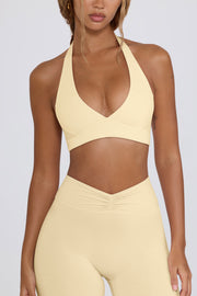 Bo+Tee brassiere sport jaune citron col V chiné