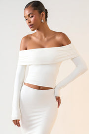 Oh Polly Tops Kesia 11652 top blanc modal épaules nues