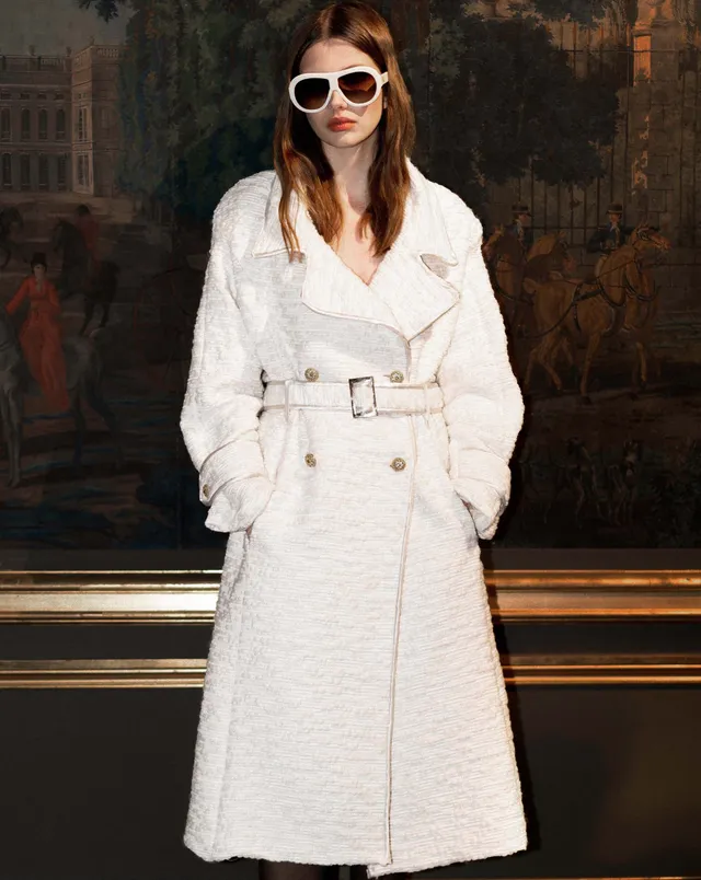 The Ethiquette Mary-Hélène trench tweed crème taille S